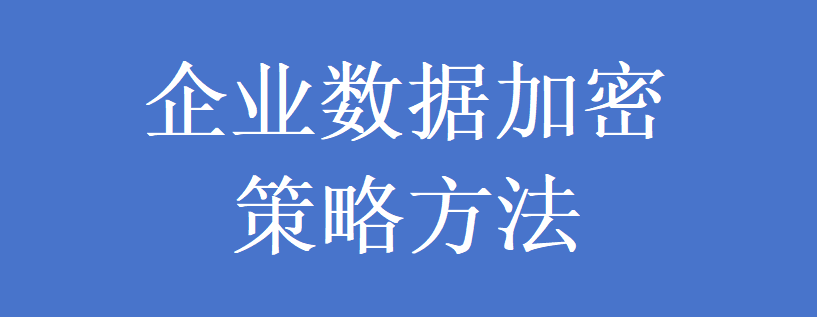 企业数据加密策略方法(图1)